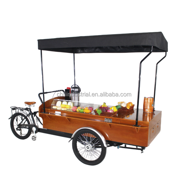 Electric Fast Food Bike with Pedal Ice Cream Pizza Van Snack Ice Cream Bread Hot Dog Mobile Flower Tricycle Waffle Bicycle N/A