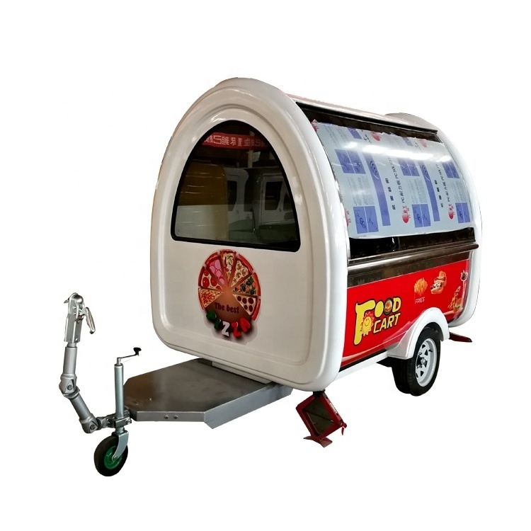 2.25m 7.5ft long small fiberglass  color logo custom food trailer coffee car vending cart for sale with DOT CE