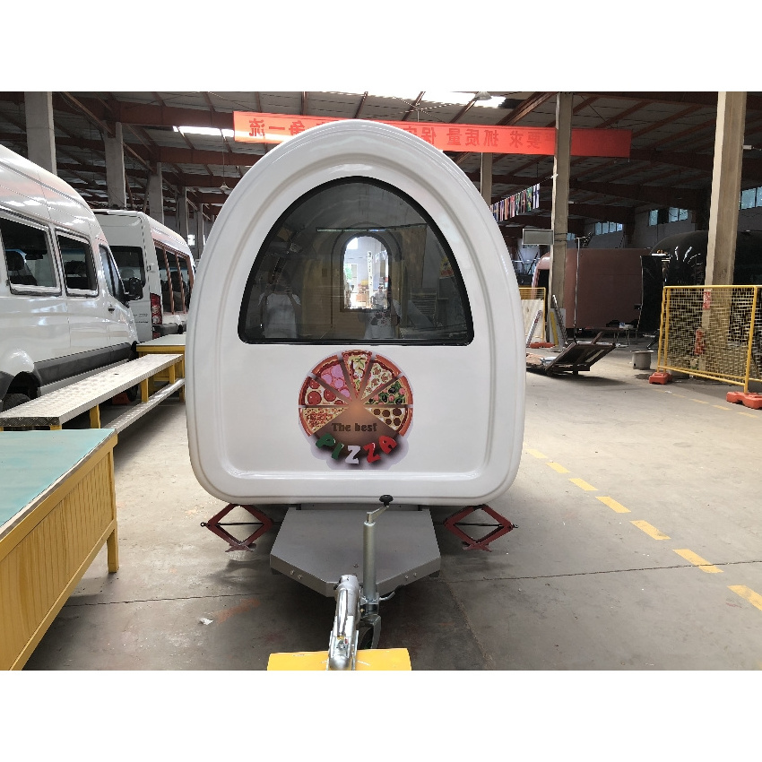 2.25m 7.5ft long small fiberglass  color logo custom food trailer coffee car vending cart for sale with DOT CE