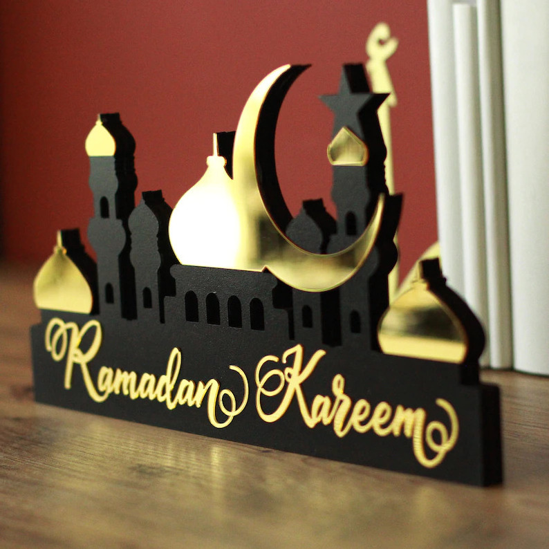 Gold Black Ramadan Mubarak Gift Ramadan Decor Eid Gifts Islamic Table Decor Eid Decor