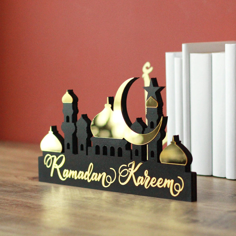 Gold Black Ramadan Mubarak Gift Ramadan Decor Eid Gifts Islamic Table Decor Eid Decor