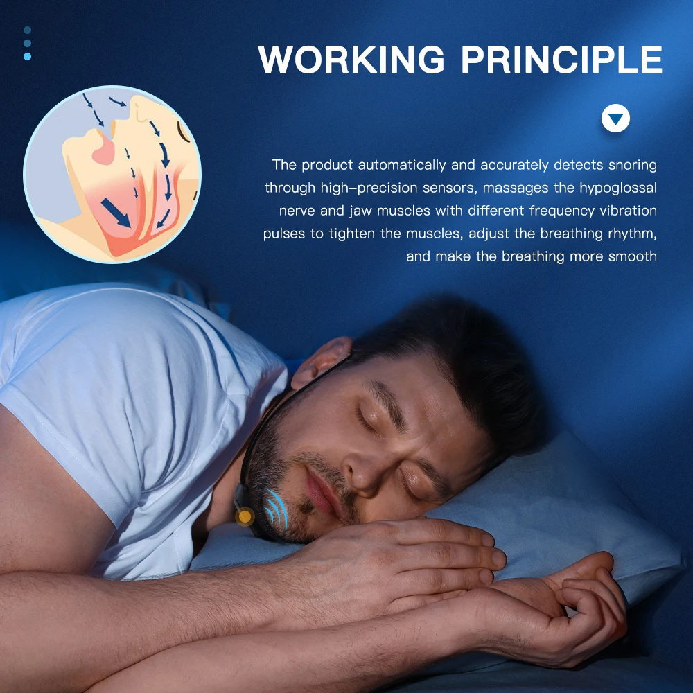 Trend New Electronics Portable Comfortable Sleep Well Smart Electric Snoring Stop Sleep Apnea Anti Snoring Device Sleeping Aid