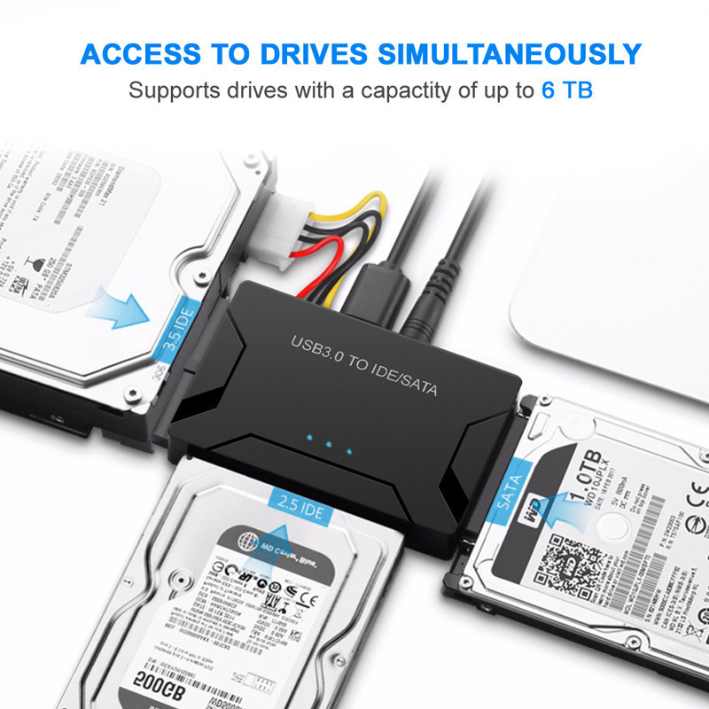 Easy Drive Transfer SSD External 3 in 1 Hard Disk 1m Cable Set USB 3.0 to SATA/IDE Multifunction Ultra Data Recovery Converter