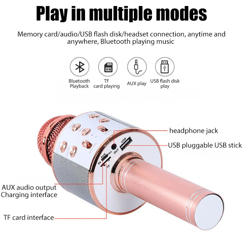 Trending 2024 New Portable Professional Mic Podcast Equipment Handheld Microphones with Speaker KTV Karaoke Wireless Microphone