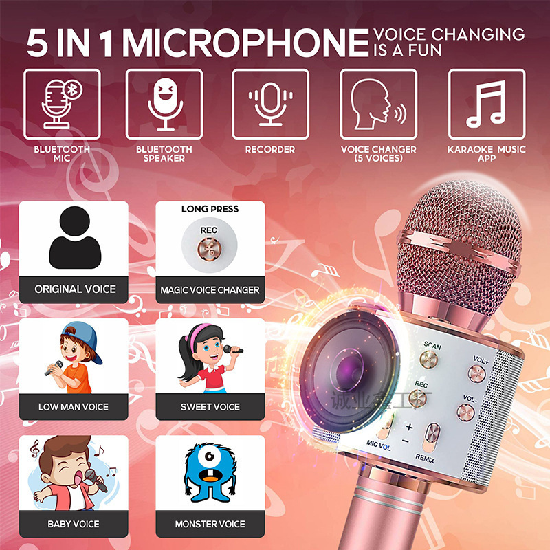 Trending 2024 New Portable Professional Mic Podcast Equipment Handheld Microphones with Speaker KTV Karaoke Wireless Microphone