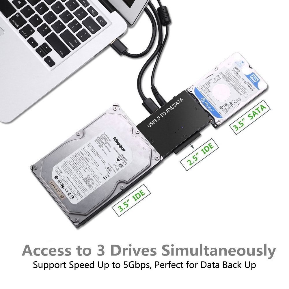 Easy Drive Transfer SSD External 3 in 1 Hard Disk 1m Cable Set USB 3.0 to SATA/IDE Multifunction Ultra Data Recovery Converter