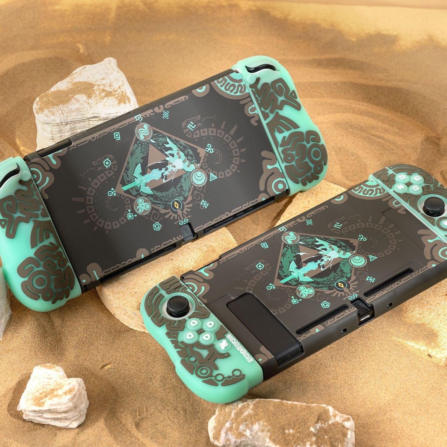 2023 New Zelda Tears of Kingdom Luminous Grip Caps Hard Case Crystal Shell Protector Skin Cover  For Nintendo Switch Accessories