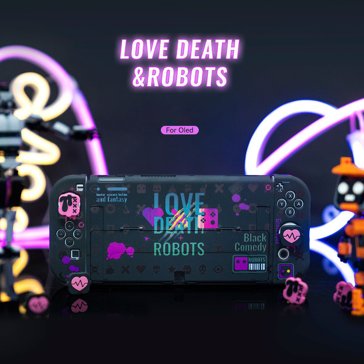 Love Death & Robots Protective case Rocker cap For Nintendo Switch Accessories