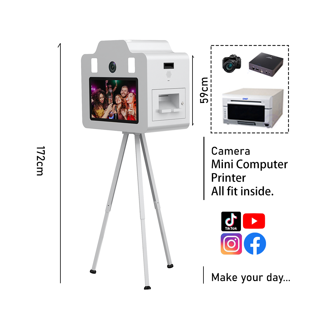 Festival essential box photo booth professional photo booth green touch screen self service photo booth for events