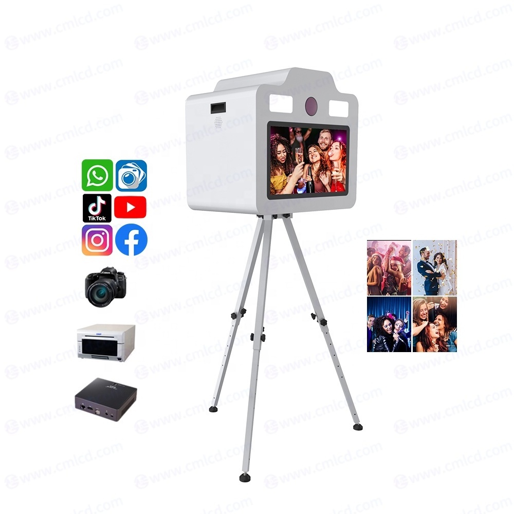 Portable 21.5 Inch Instant DSLR Camera DNP620 Printer Adapted Photobooth For Party Wedding Selfie Photo Booth Box