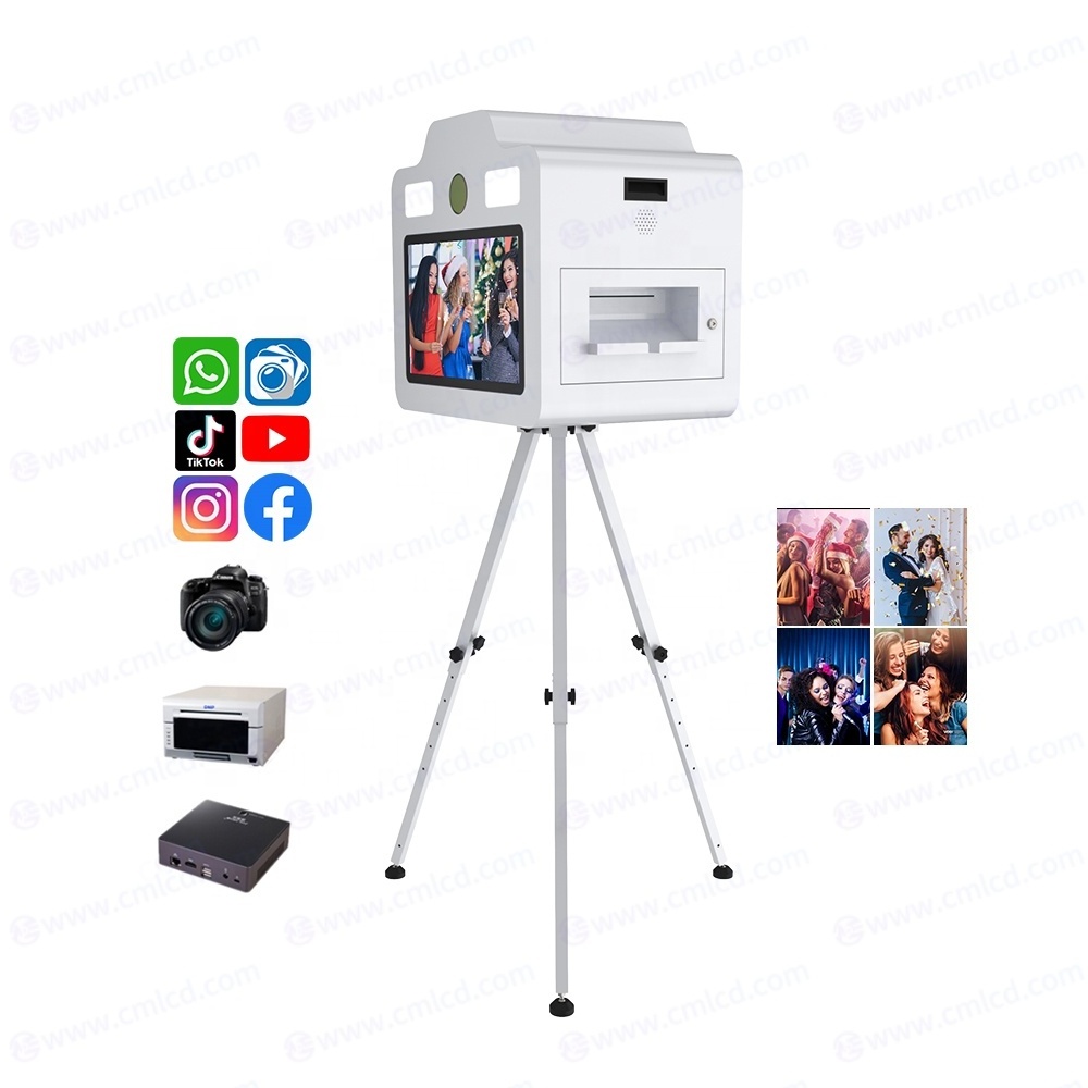 Portable 21.5 Inch Instant DSLR Camera DNP620 Printer Adapted Photobooth For Party Wedding Selfie Photo Booth Box