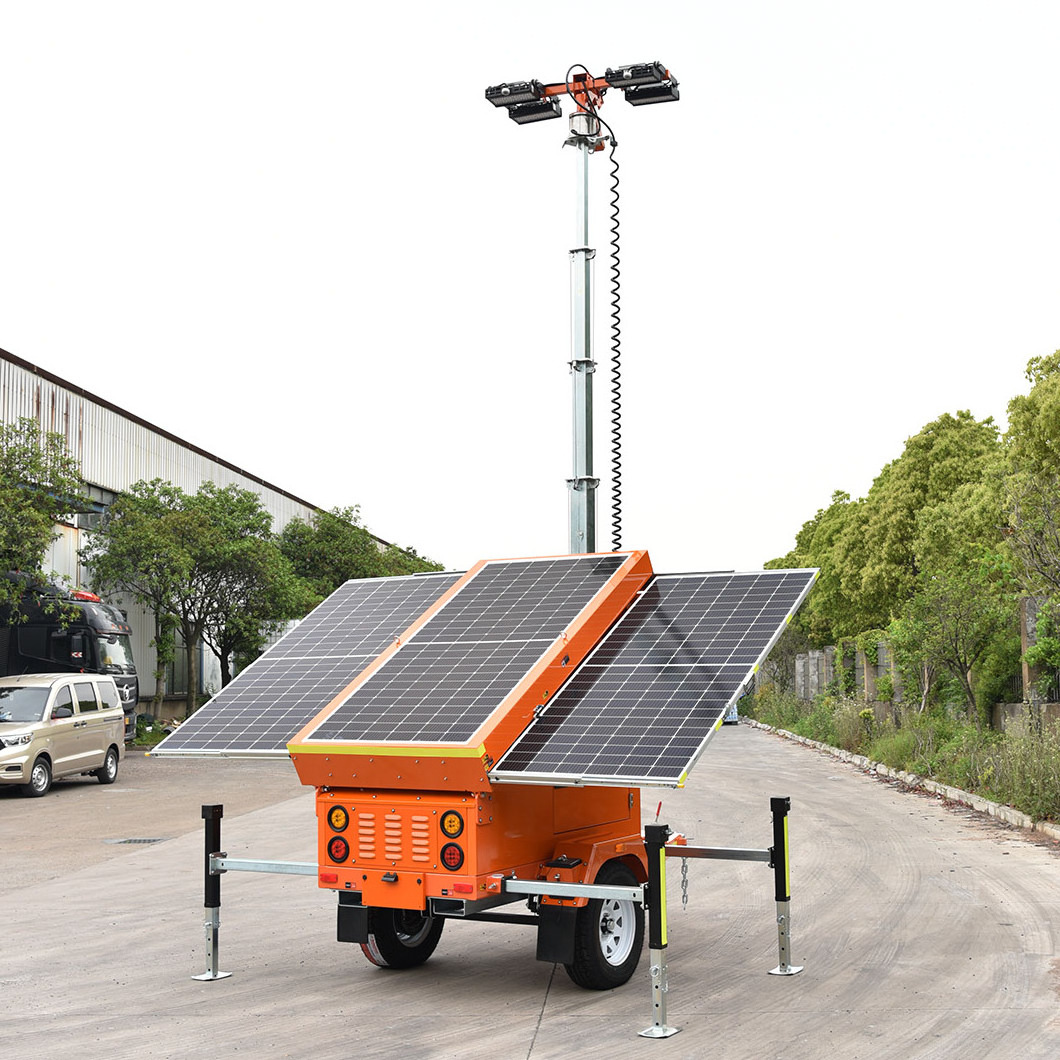 New ChimePower Genset Supporting Green Power Solar Energy System Led Solar Portable Light Tower Trailer