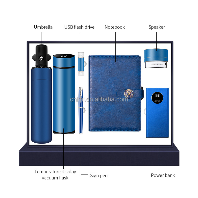 Top Selling Products Employee Gift Set for Cup+A5 Notebook + USB+Speaker + Power Bank Office Gift Set Promotional