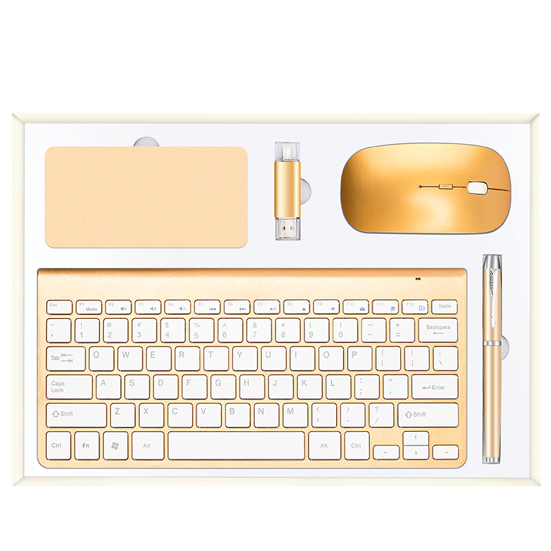 2021 New Design Premium Gift Set with keyboard+ umbrella+USB+pen+Bluetooth speaker+mouse custom design business promotional gift