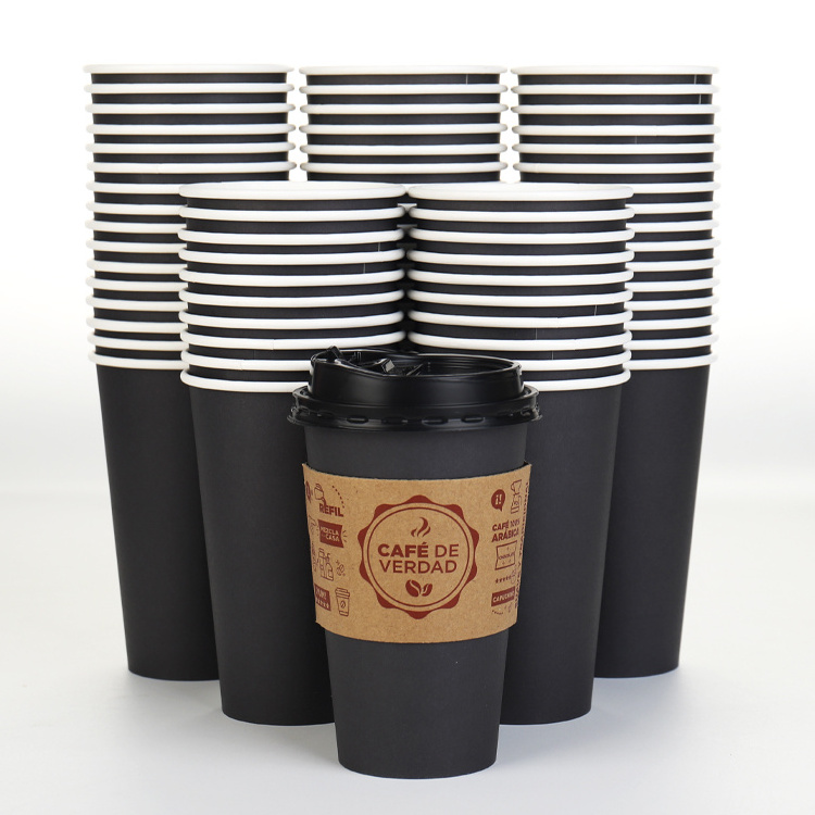 8/12/16/20 oz Wholesale Compostable Paper Coffee Cups Disposable Eco Friendly, Disposable Coffee Cups With Lids