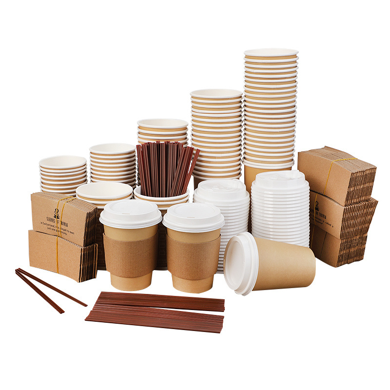 Wholesale Printing 8oz 12oz 16oz Single Wall Disposable Paper Cups customized hot coffee paper cup with sleeves and lid