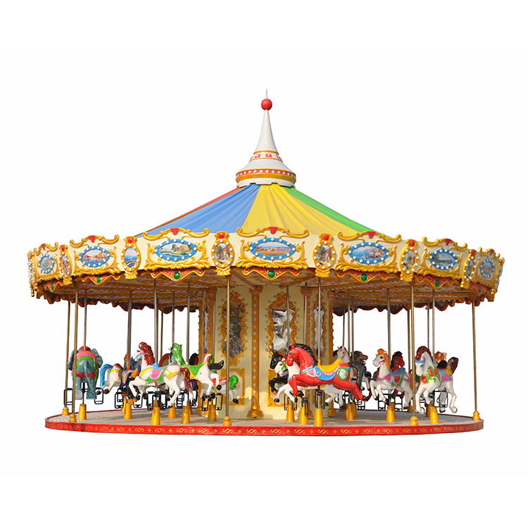 Amusement Park 16 Seats Luxurious Musical Carousel Horse For Sale