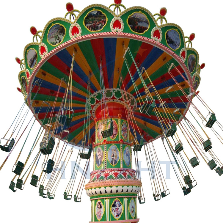 Second hand amusement rides for sale! Attractive fun equipment shaking head family rides swing flying chair