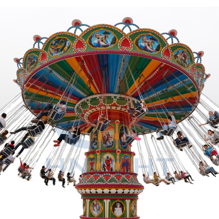 Second hand amusement rides for sale! Attractive fun equipment shaking head family rides swing flying chair