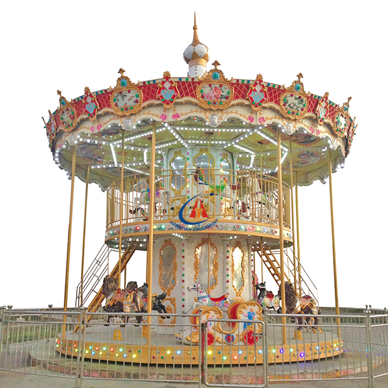 Kids Playground Carnival Game Ride Fpr Carousel Carousel With Trailer