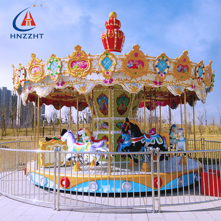 Commercial Used Music Outdoor Indoor Amusement Park Mini Soft Play Kids Rides 16Seats Carousel For Sale