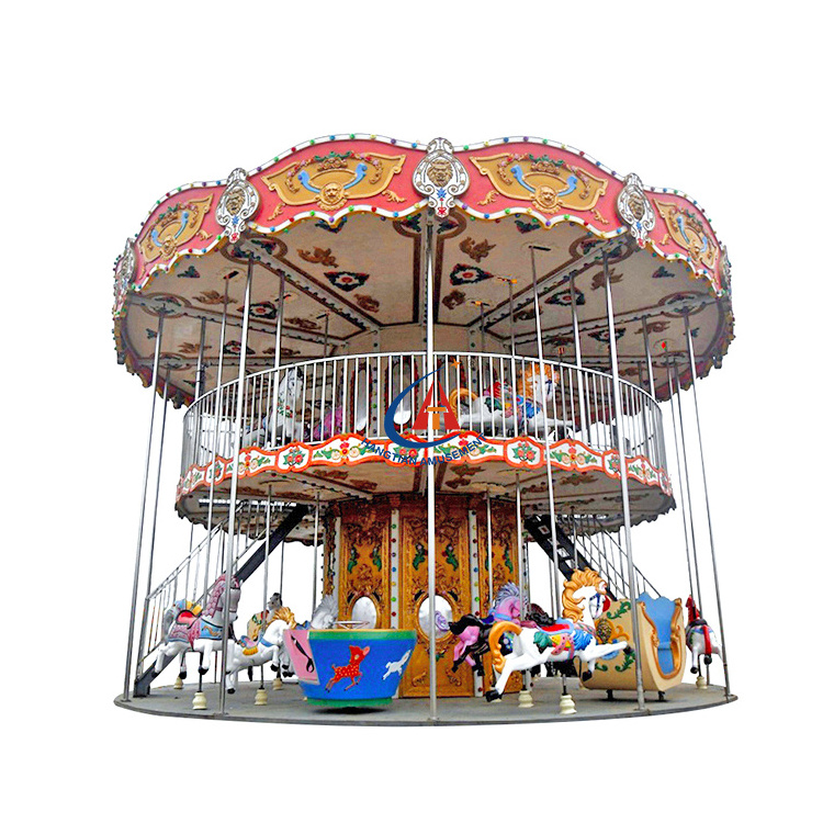 Kids Playground Carnival Game Ride Fpr Carousel Carousel With Trailer