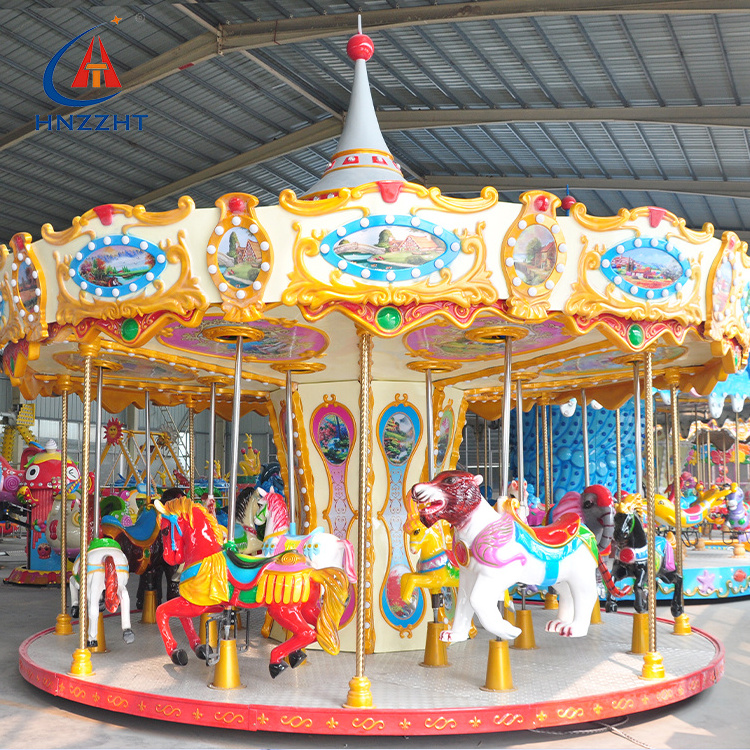 Beautiful Designed Family Amusement Rides 24 seats Carousel Horse  For Sale