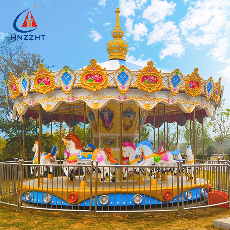 Beautiful Designed Family Amusement Rides 24 seats Carousel Horse  For Sale