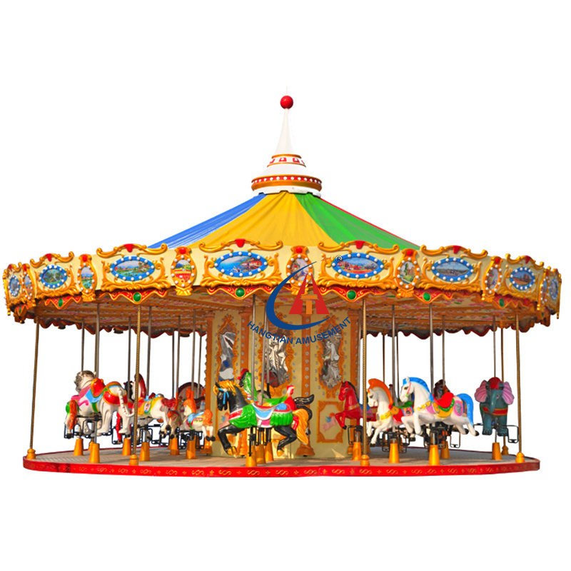 Kids Playground Carnival Game Ride Fpr Carousel Carousel With Trailer