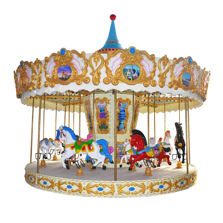 Amusement Park 16 Seats Luxurious Musical Carousel Horse For Sale