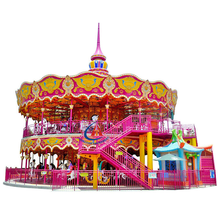 Kids Playground Carnival Game Ride Fpr Carousel Carousel With Trailer