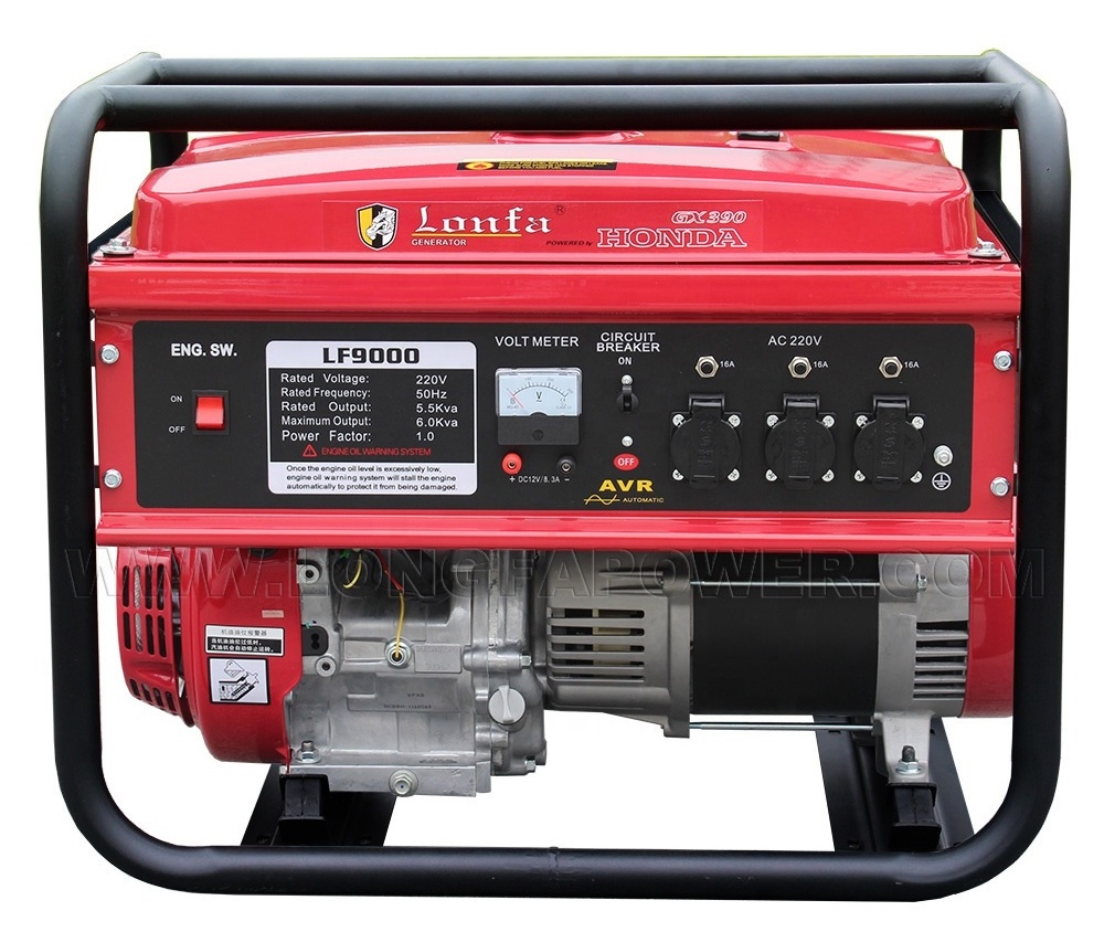 EPA Approval Factory Price 220V/50HZ 5KVA 6KVA 13HP 15HP Portable Petrol Gasoline Generator with Original Hondas Engine