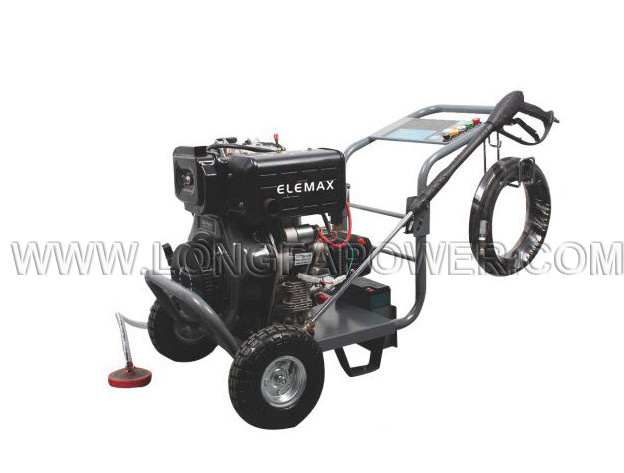 ELEMAX 170Bar 250Bar 3600Psi Diesel High Power Pressure Washer 3400RPM 10HP Diesel Engine Driven High Pressure Cleaner