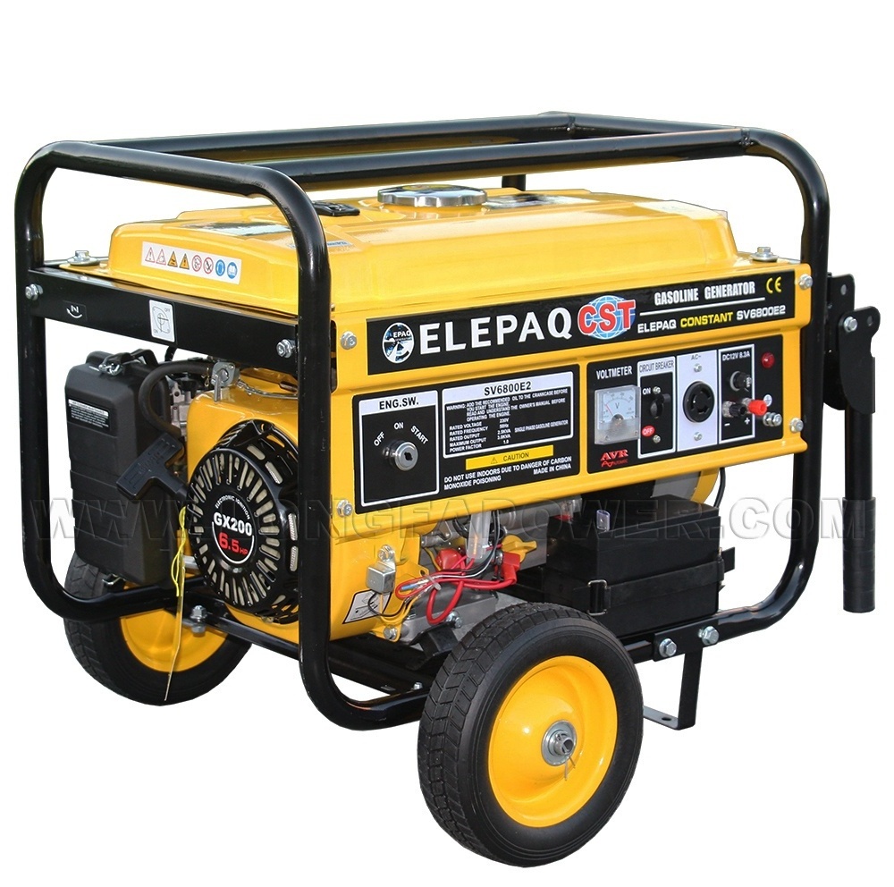 Soncap CE Portable 2.5kw 3kw 2.5kVA 3kVA 2.5 Kw 3 Kw 2.5 kVA 3 kVA 6.5HP Household Petrol ELEPAQ CST Generator with Frame