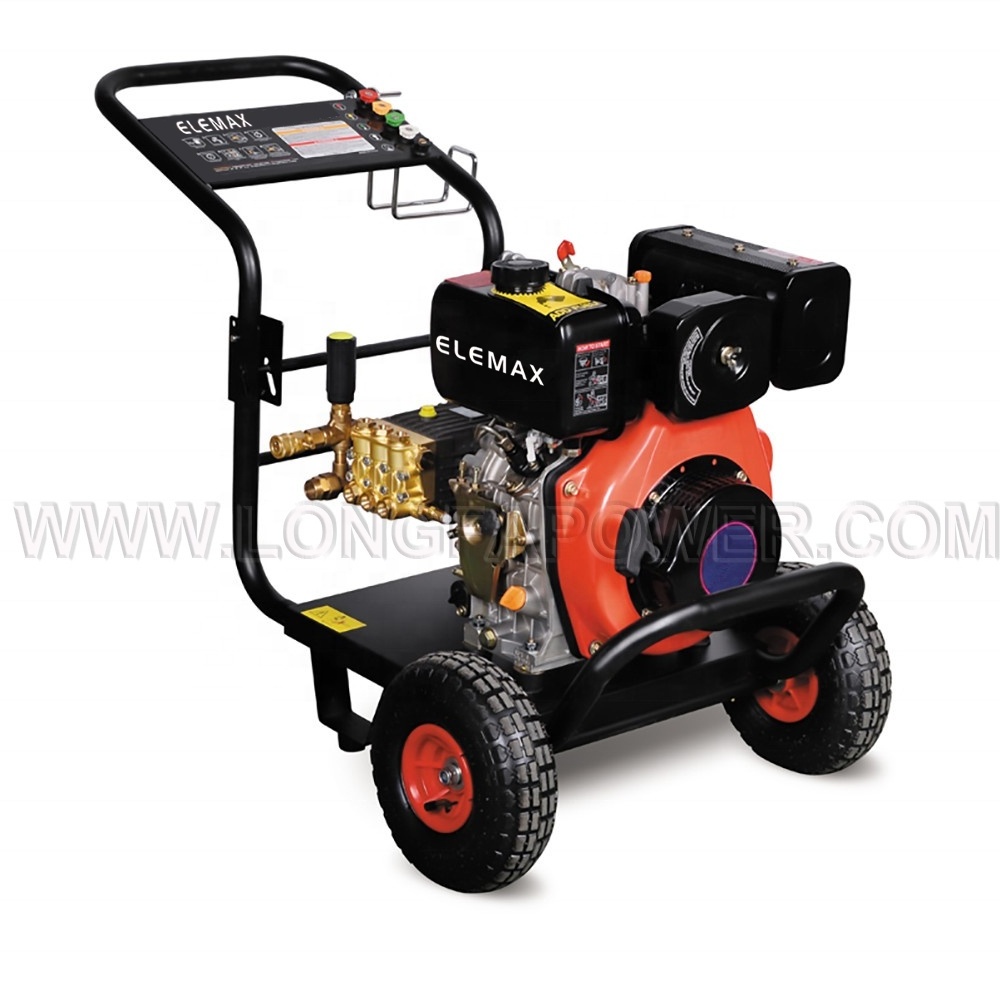 ELEMAX 170Bar 250Bar 3600Psi Diesel High Power Pressure Washer 3400RPM 10HP Diesel Engine Driven High Pressure Cleaner