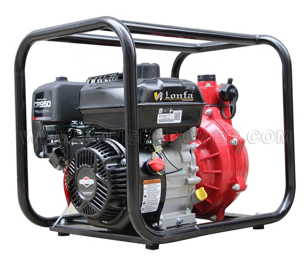 2 inch 7HP 170f fire fighting high pressure gasoline water pump