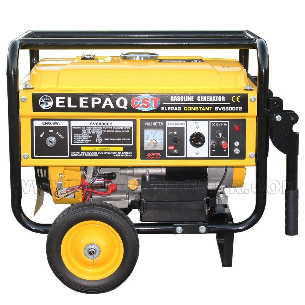 Soncap CE Portable 2.5kw 3kw 2.5kVA 3kVA 2.5 Kw 3 Kw 2.5 kVA 3 kVA 6.5HP Household Petrol ELEPAQ CST Generator with Frame