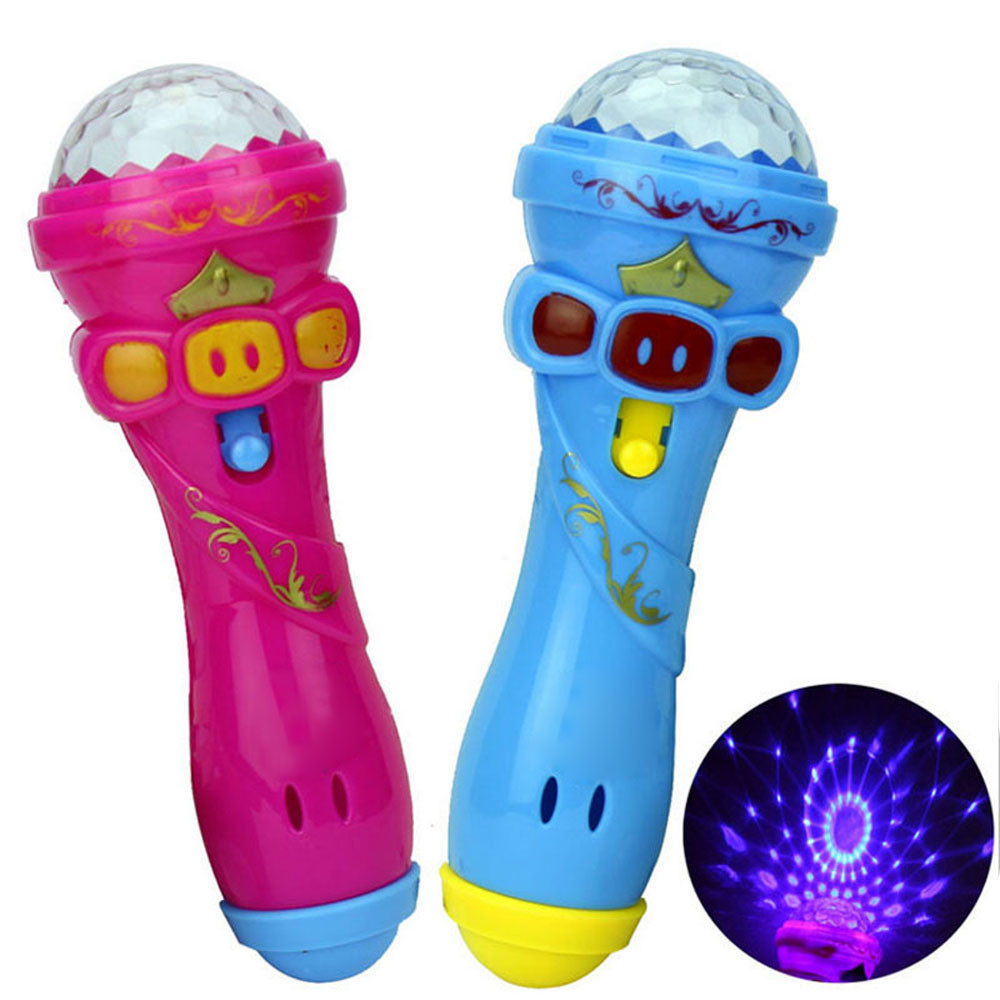 New Children Emulated  Toys Funny Lighting Wireless Microphone Model Gift  Karaoke Light Toys For Kids Gifts