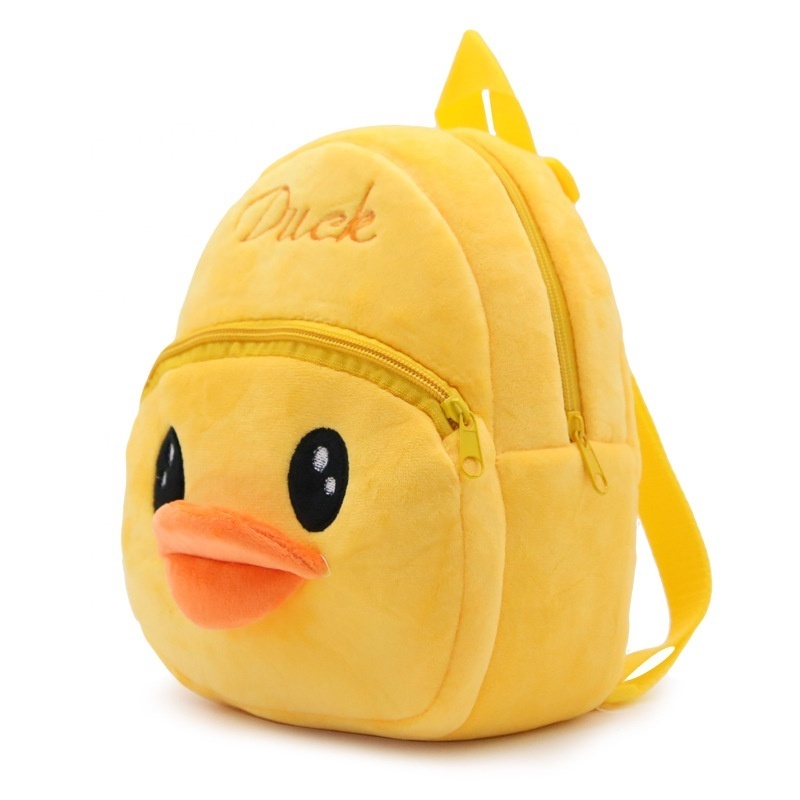 2022 Cartoon Kids Plush Lalafanfan Cafe Backpack Toy School Bag Baby Duck Backpack Lalafanfan Duck Backpack