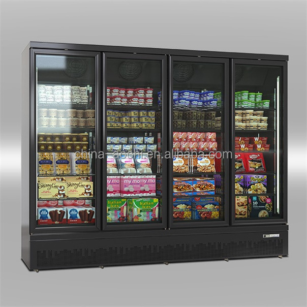 freezer 2100L capacity vertical showcase refrigerator frozen sea food display deep freezer/ice cream showcase