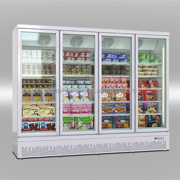 freezer 2100L capacity vertical showcase refrigerator frozen sea food display deep freezer/ice cream showcase