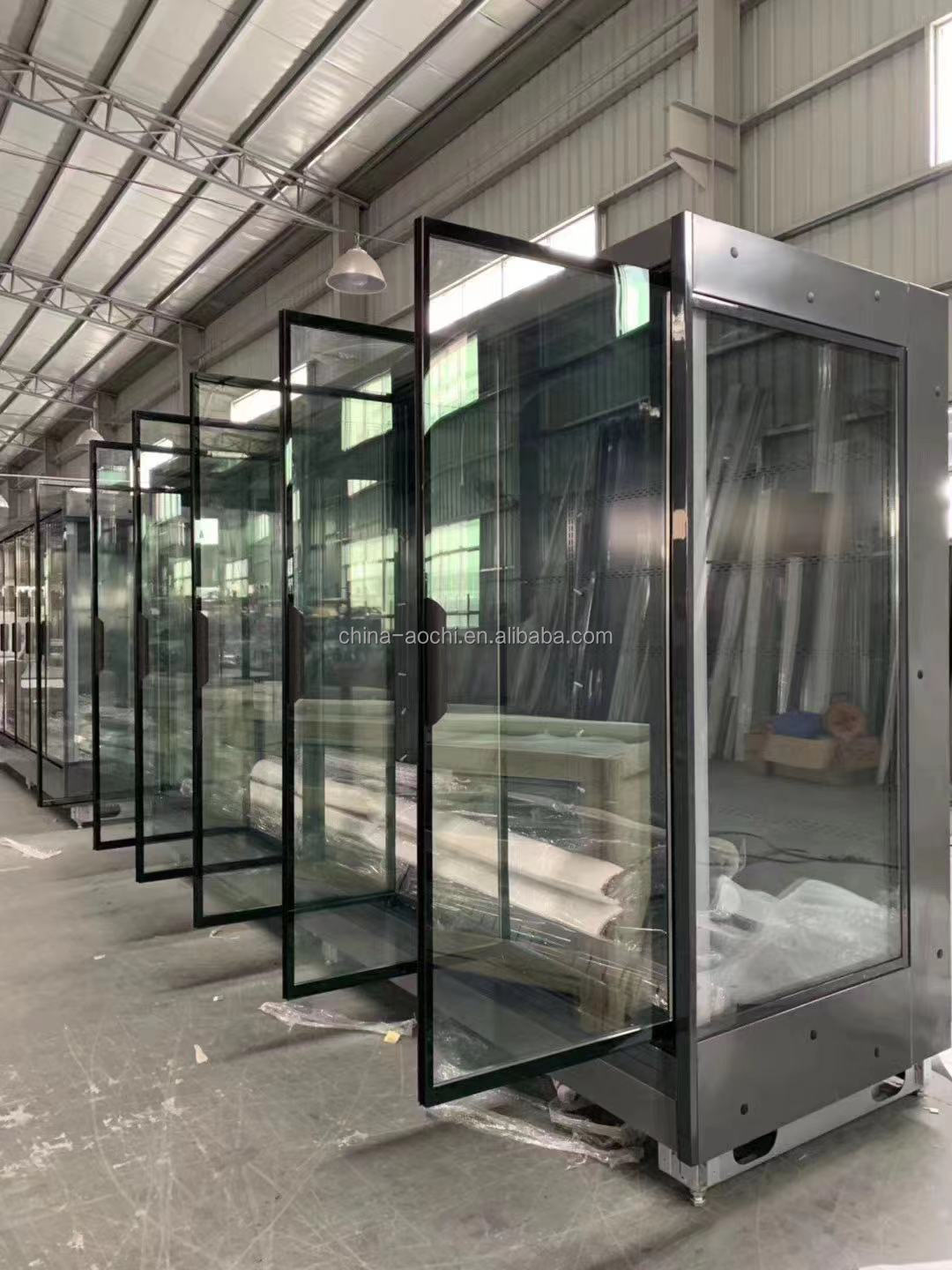 Supermarket commercial refrigerator curved glass meat display chiller deli case can be customized