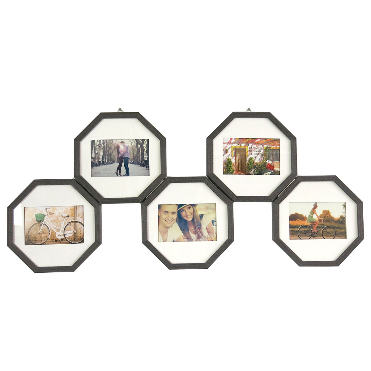 An Octagon Wooden Picture Frame Suitable For 4x6