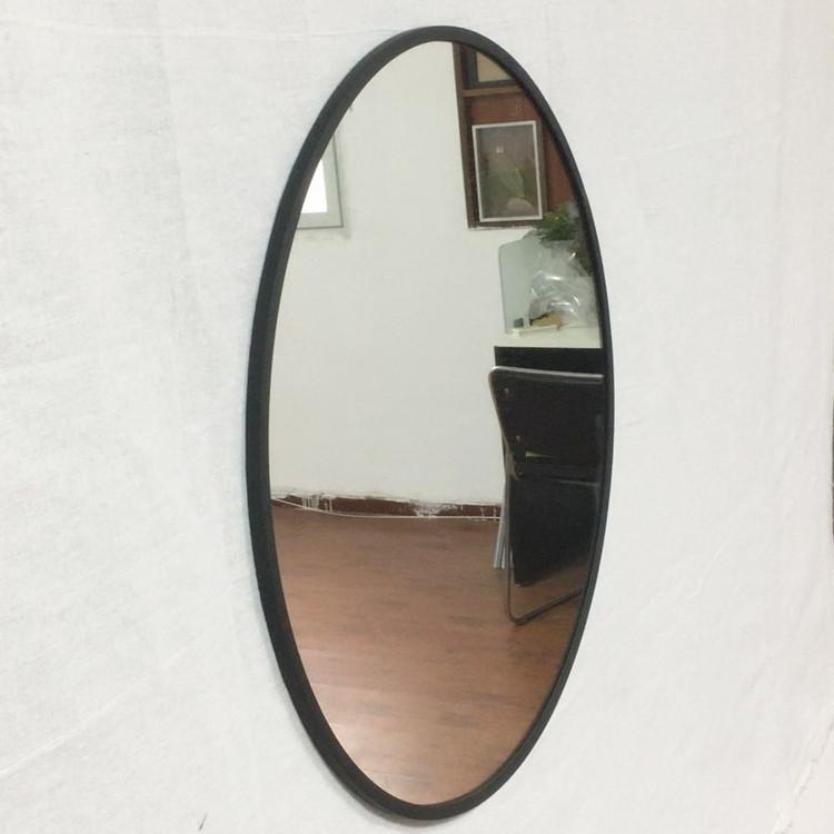 Black Round Wall Mirror 20 Inch With Rubber Circle Frame For Shower, Bathroom, Bedroom,  Entryway