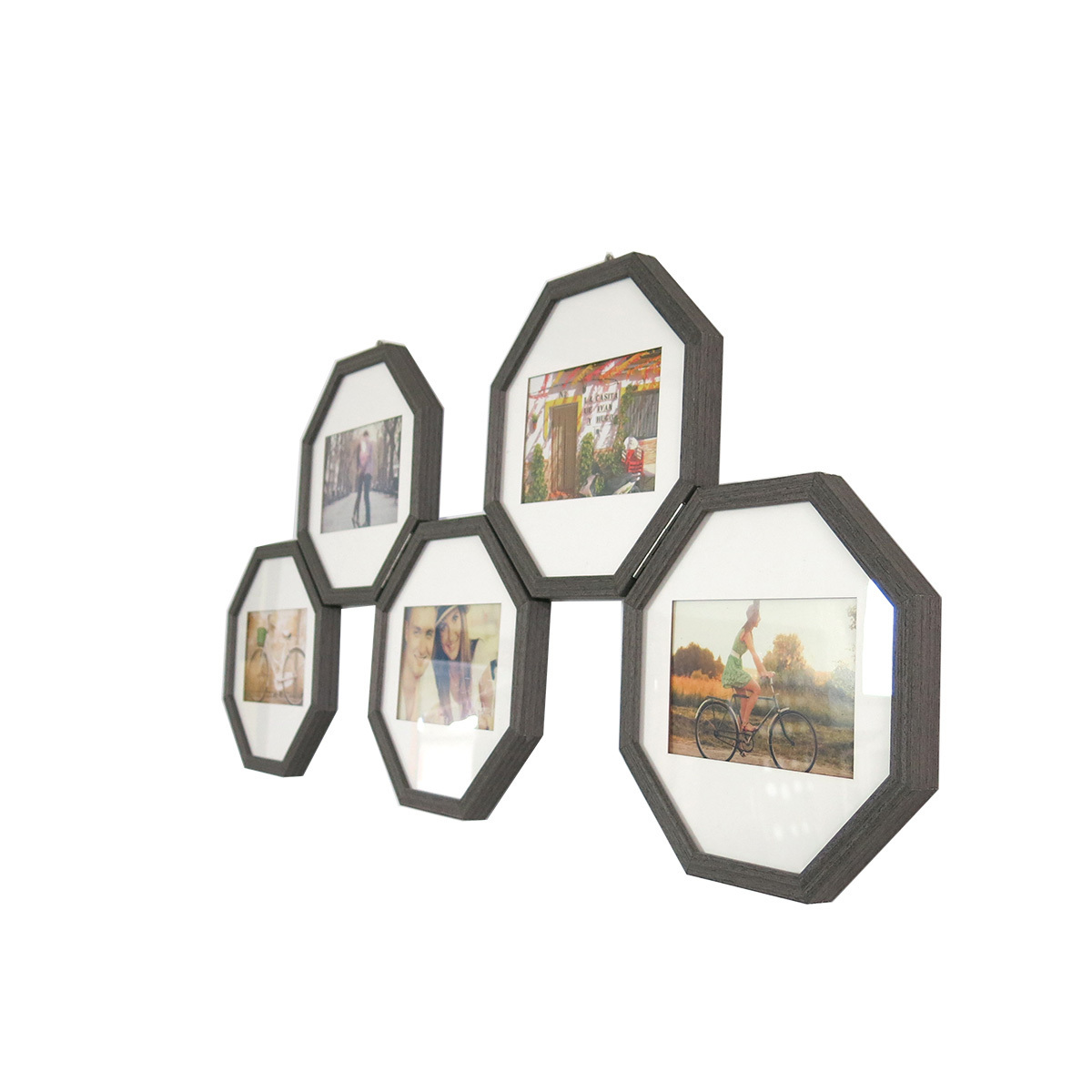 An Octagon Wooden Picture Frame Suitable For 4x6