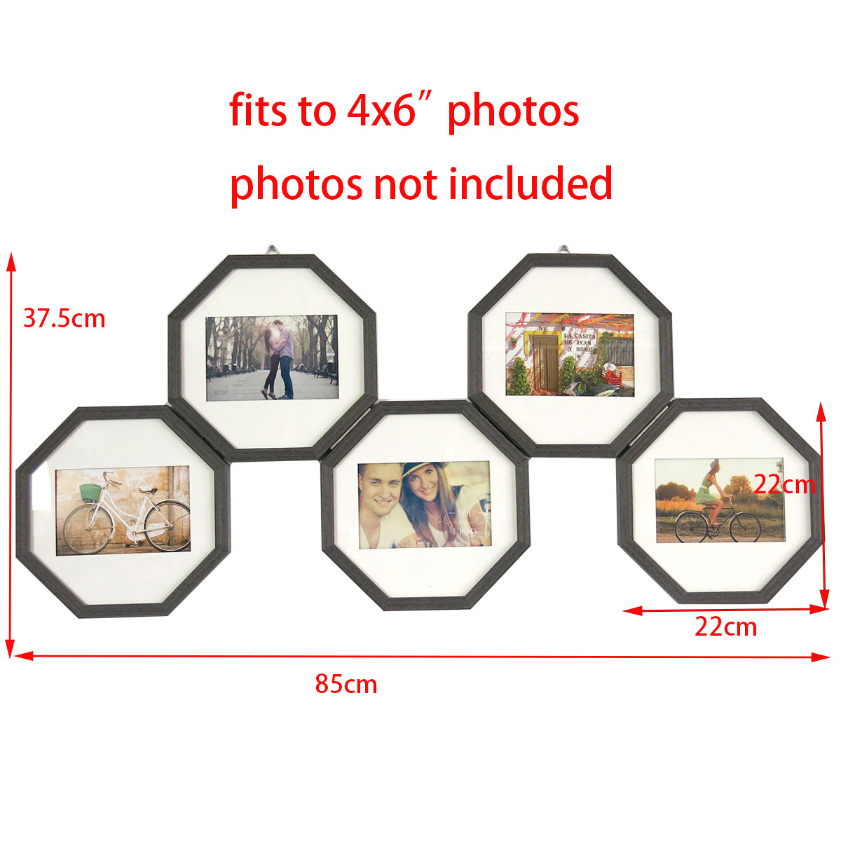 An Octagon Wooden Picture Frame Suitable For 4x6