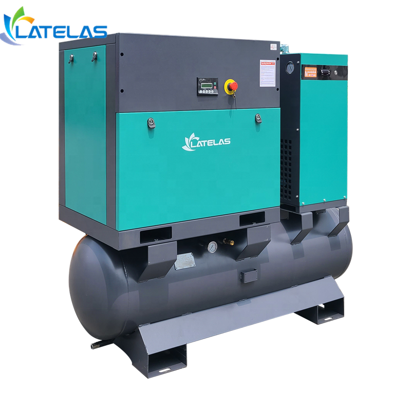 7.5kw 11kw 15kw 22kw 4 in 1 type Screw Air Compressor with big volume air tank