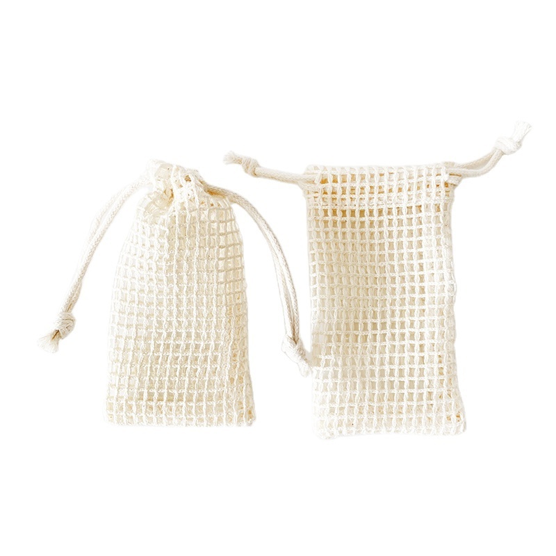 Accept custom Label Eco-friendly 7x11cm organic cotton net drawstring soap bags