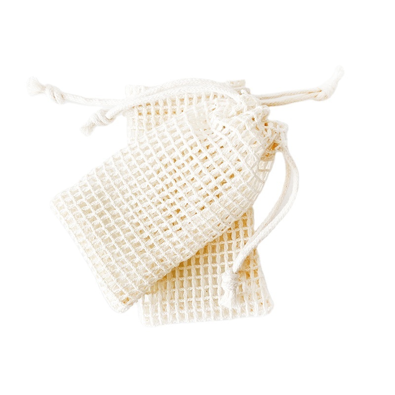 Accept custom Label Eco-friendly 7x11cm organic cotton net drawstring soap bags