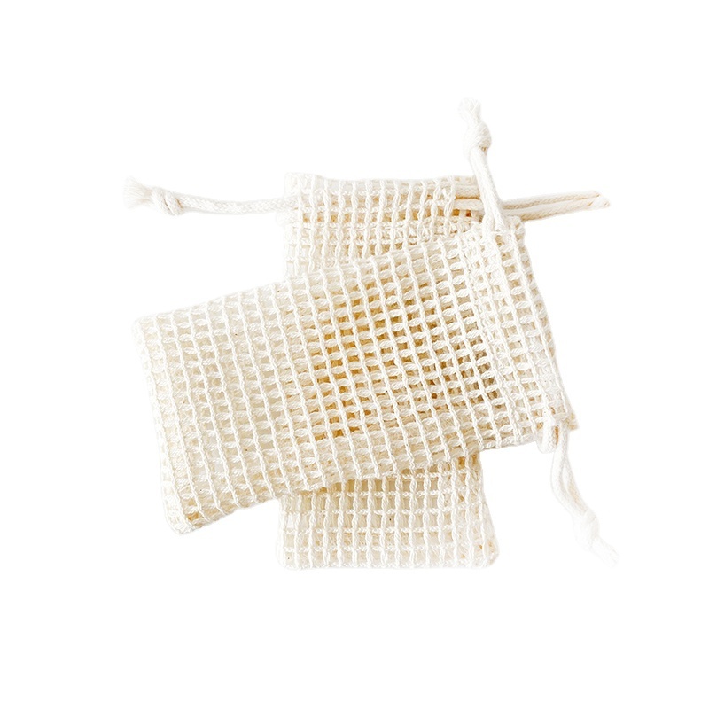 Accept custom Label Eco-friendly 7x11cm organic cotton net drawstring soap bags